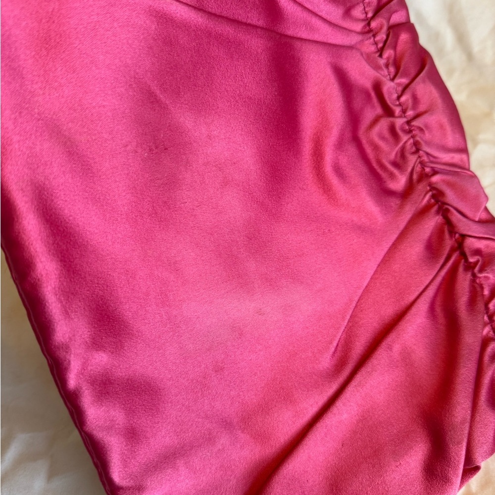Prada Fuchsia Satin Pouch with Gold Accent - Picture 8 of 16